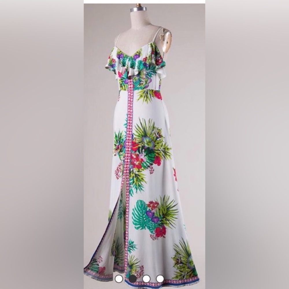 Flying Tomato Tropical Print Maxi Dress